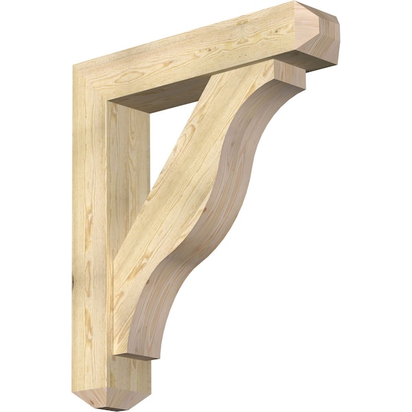 Ekena Millwork Funston Craftsman Rough Sawn Bracket w/ Offset Brace, Douglas Fir, 8"W x 38"D x 44"H BKT0806X38X44FST04RDF - main